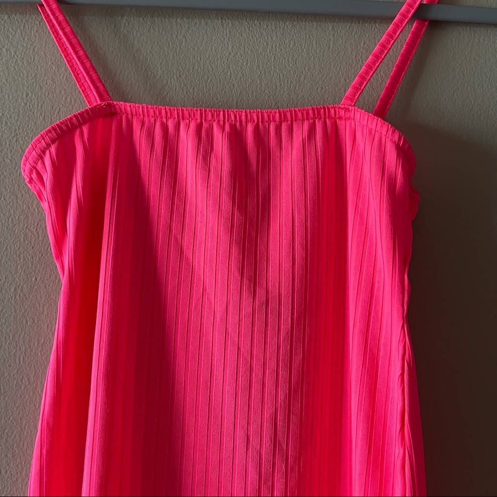 Vibrant Pink Ribbed Mini Dress - Picture 8 of 15